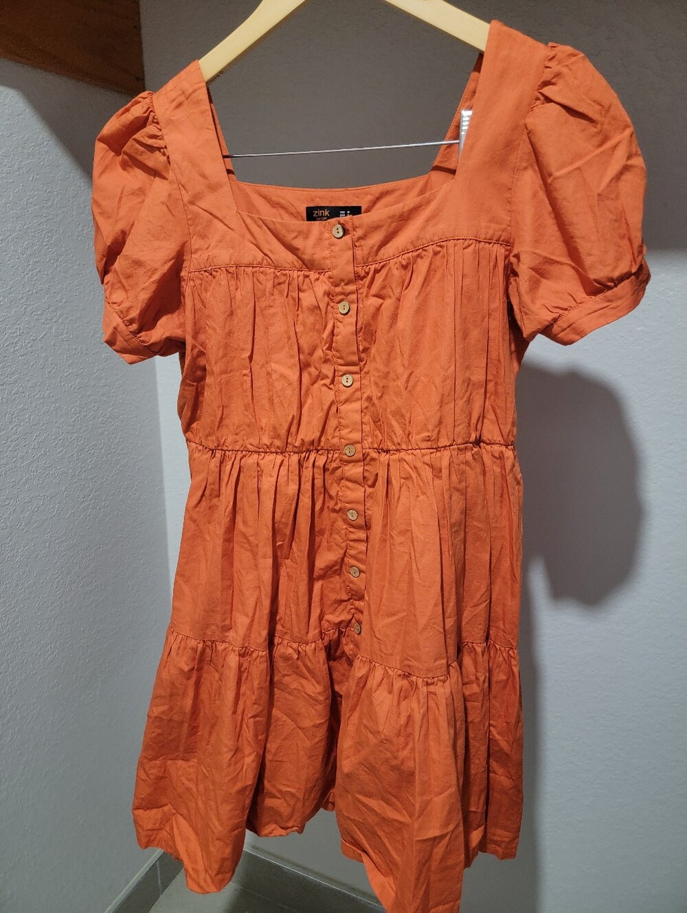 Zink London, Orange Tiered Minidress